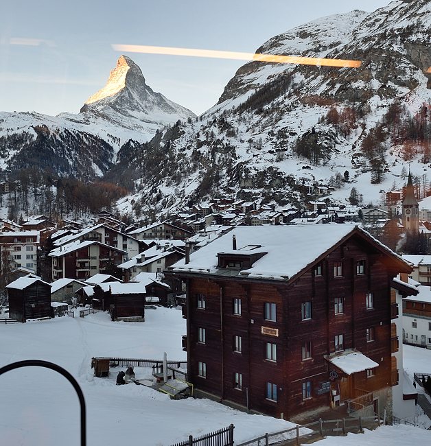 Zermatt, Switzerland and Matterhorn photographed from the Gornergrat railway