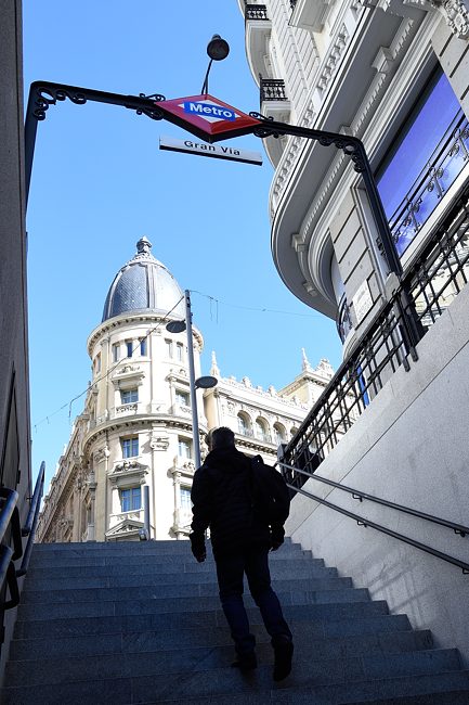 Stairs of Gran Vía station in Madrid, Spain