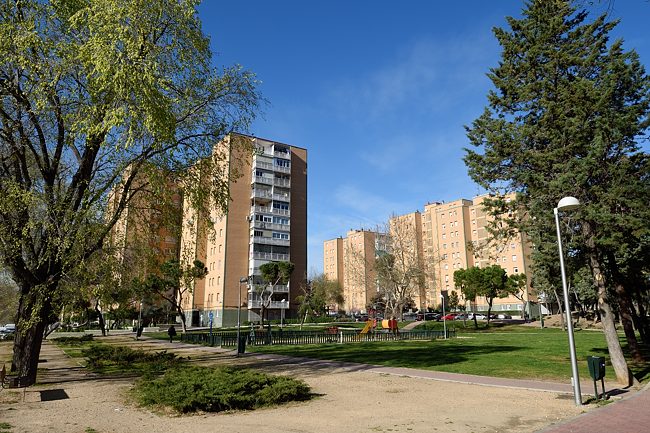Housing near Alsacia metro station in Madrid, Spain