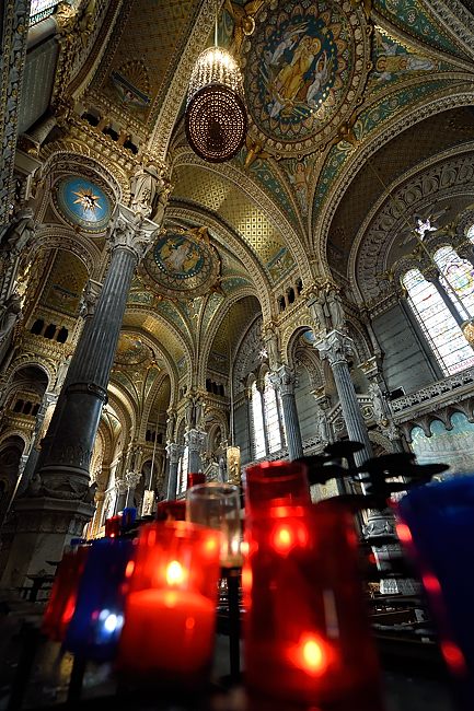 interior Basilica of Notre Dame de Fourvière Lyon France