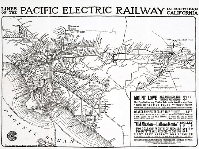 Lines of the Pacific Electric Railway in Southern California in 1912