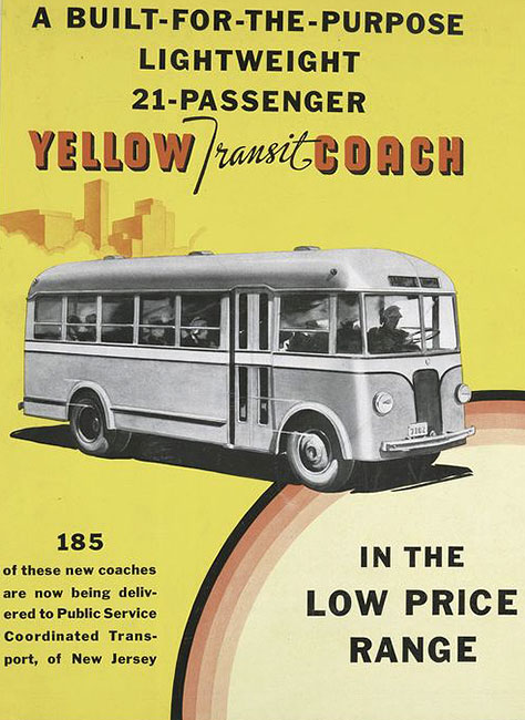 Yellow Coach public transit bus