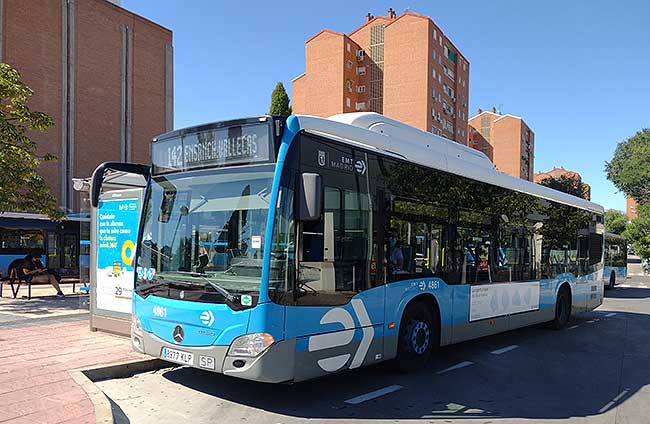 EMT line 142 bus in Madrid, Spain